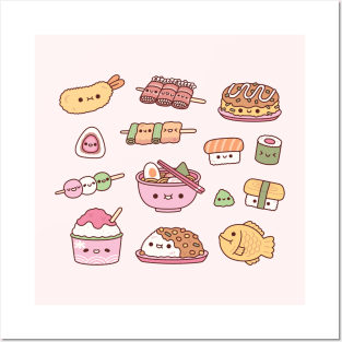 Cute Japan Food Sushi Ramen Tempura And More Posters and Art